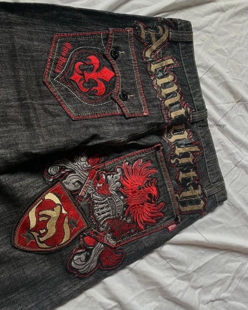 Designer × Japanese Brand Embroidered Y2k Jean Size US 32 / EU 48 - 4 Thumbnail