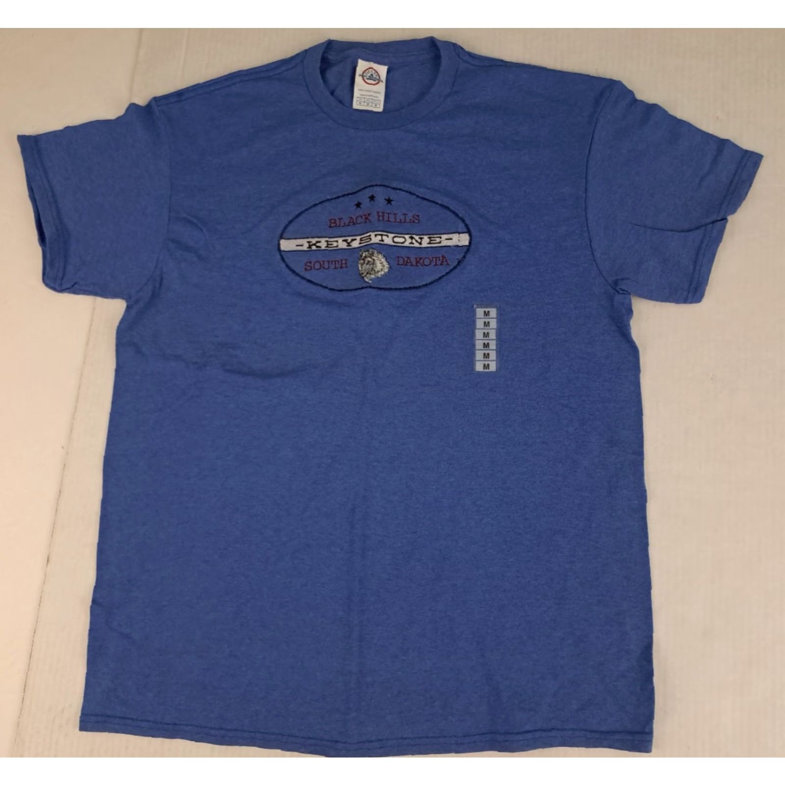 Delta VINTAGE Delta T-Shirt Embroidered Black Hills Keystone SD 90s Crew Neck Short Sleeve M Blue NWT Canvas Cotton Unisex Adults Men Womens Size US M / EU 48-50 / 2 - 3 Thumbnail