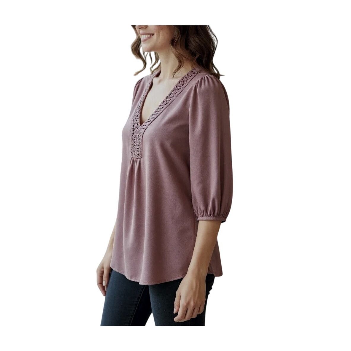 Banana Republic Banana Republic Pink Rose Embellished Tunic Blouse SMALL Size S / US 4 / IT 40 - 2 Thumbnail