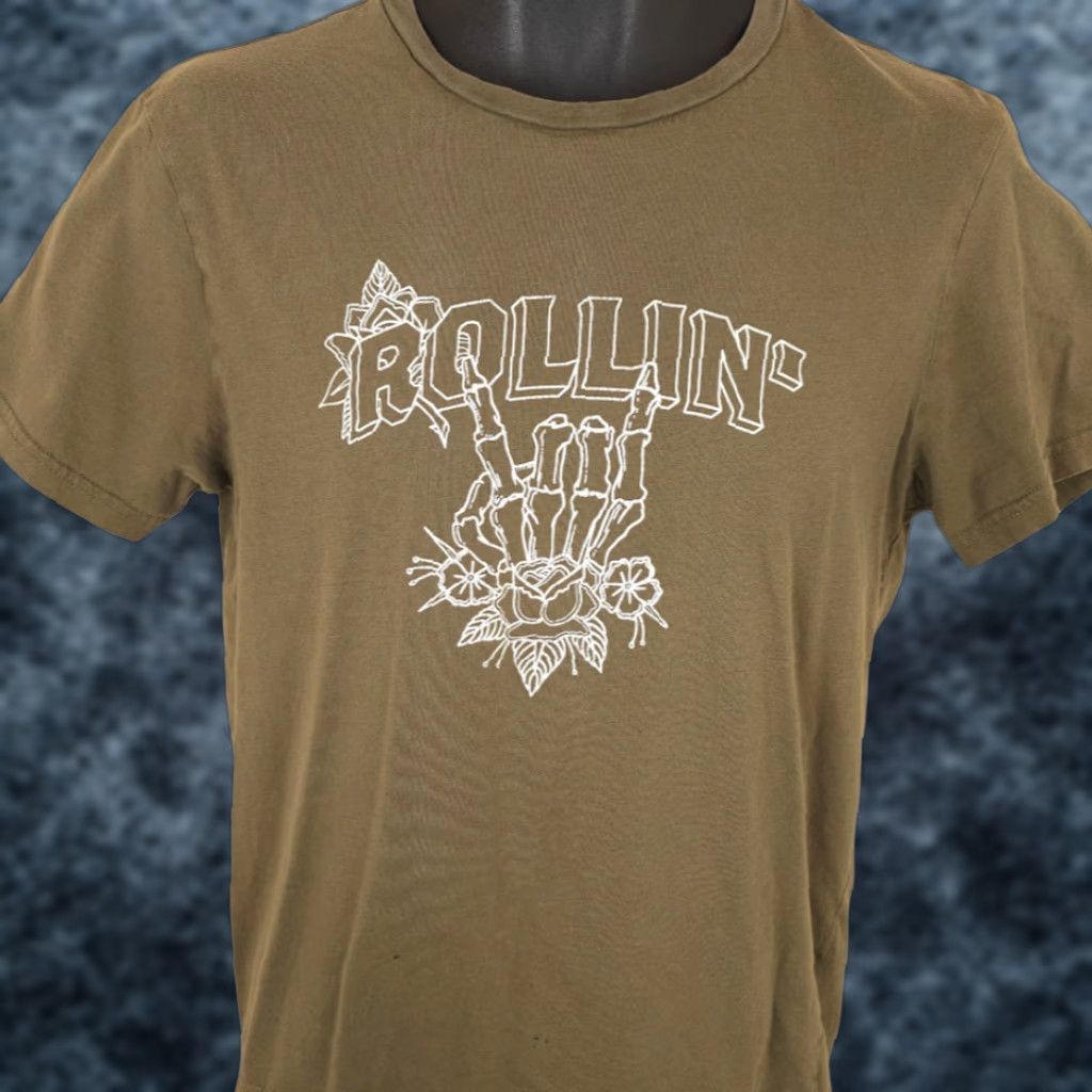 H&M VINTAGE Rock & Roll Skeleton T Shirt Mens Size XS Green Rollin Divided H&M Size US XS / EU 42 / 0 - 1 Thumbnail