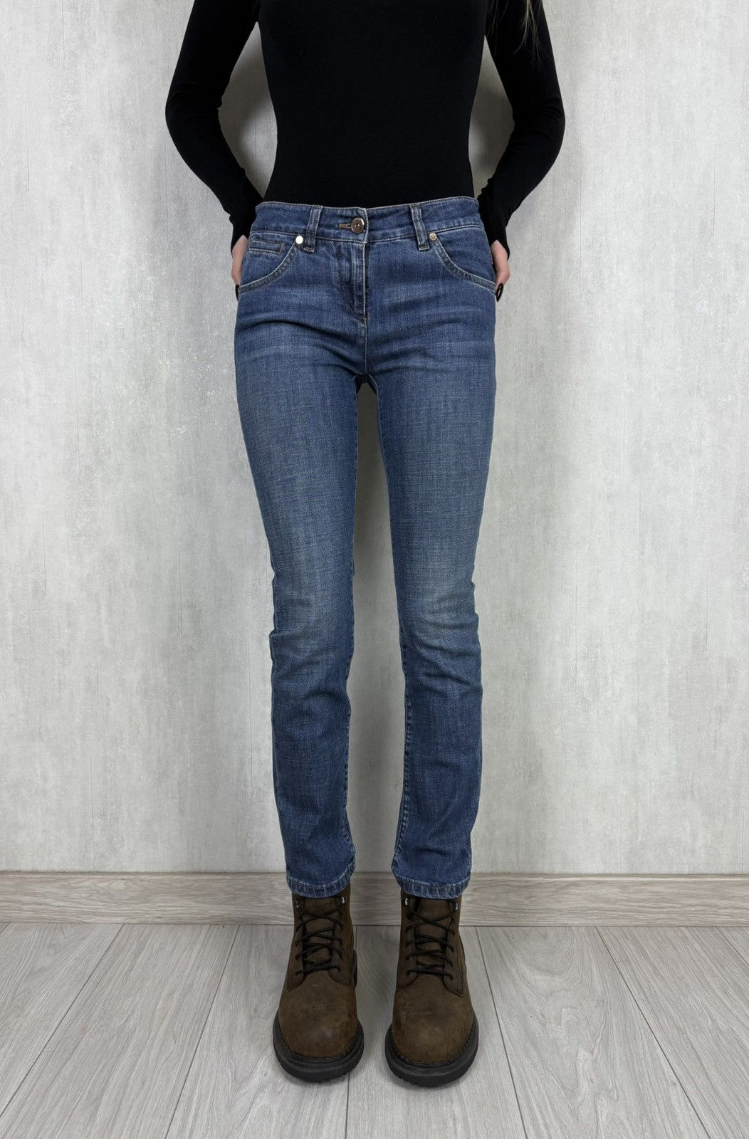 Brunello Cucinelli Brunello Cucinelli Women’s Skinny Fit Blue Denim Jeans Pants Size 26" / US 2 / IT 38 - 1 Thumbnail