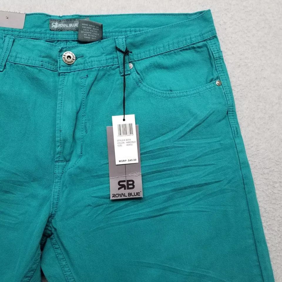 Other Royal Blue Shorts Mens 40 Chino Pockets Slim Casual Cotton Size US 40 / EU 56 - 11 Thumbnail