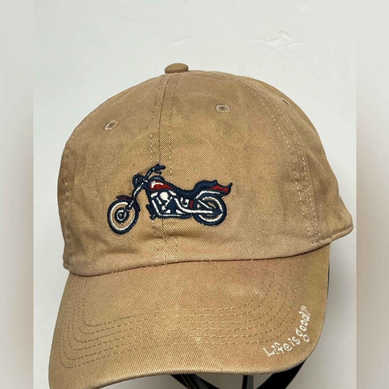 Life is Good Life Is Good Embroidered Motorcycle Strapback Hat Ball Ride Size ONE SIZE - 2 Thumbnail
