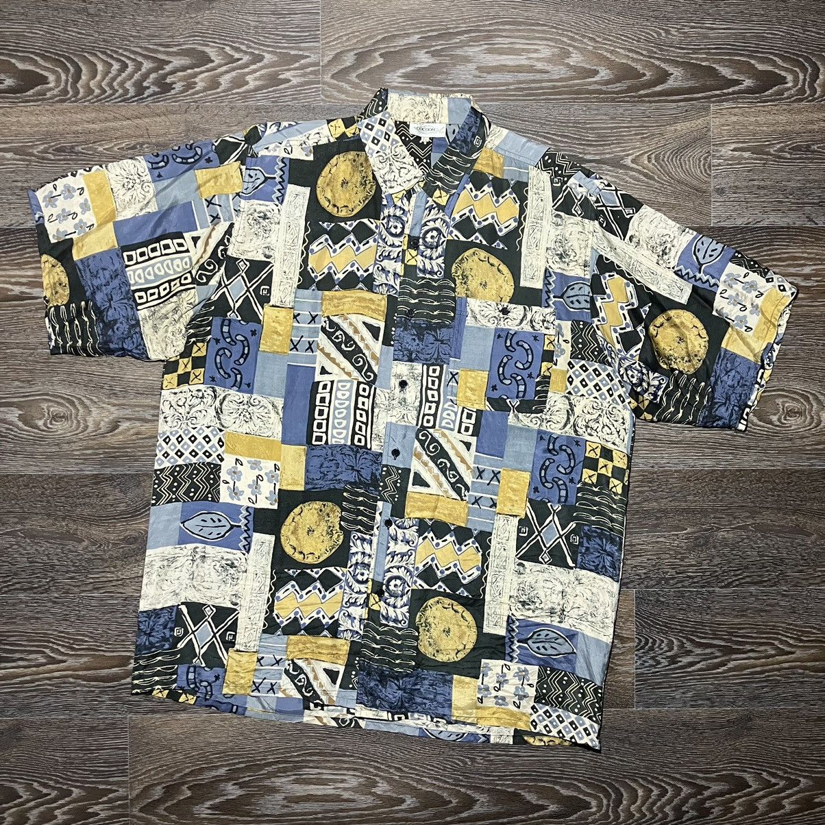 Vintage 90s Vintage COCOON 100% Pure Silk Relaxed Fit Hawaiian Shirt Size US L / EU 52-54 / 3 - 1 Thumbnail