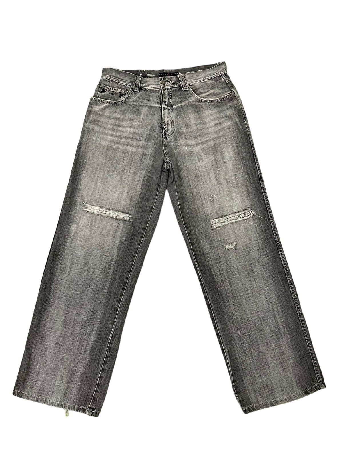 Pelle Pelle Wide Baggy Jeans Pelle Pelle Marc Buchanan Distress 7🟦6 Size US 34 / EU 50 - 2 Thumbnail