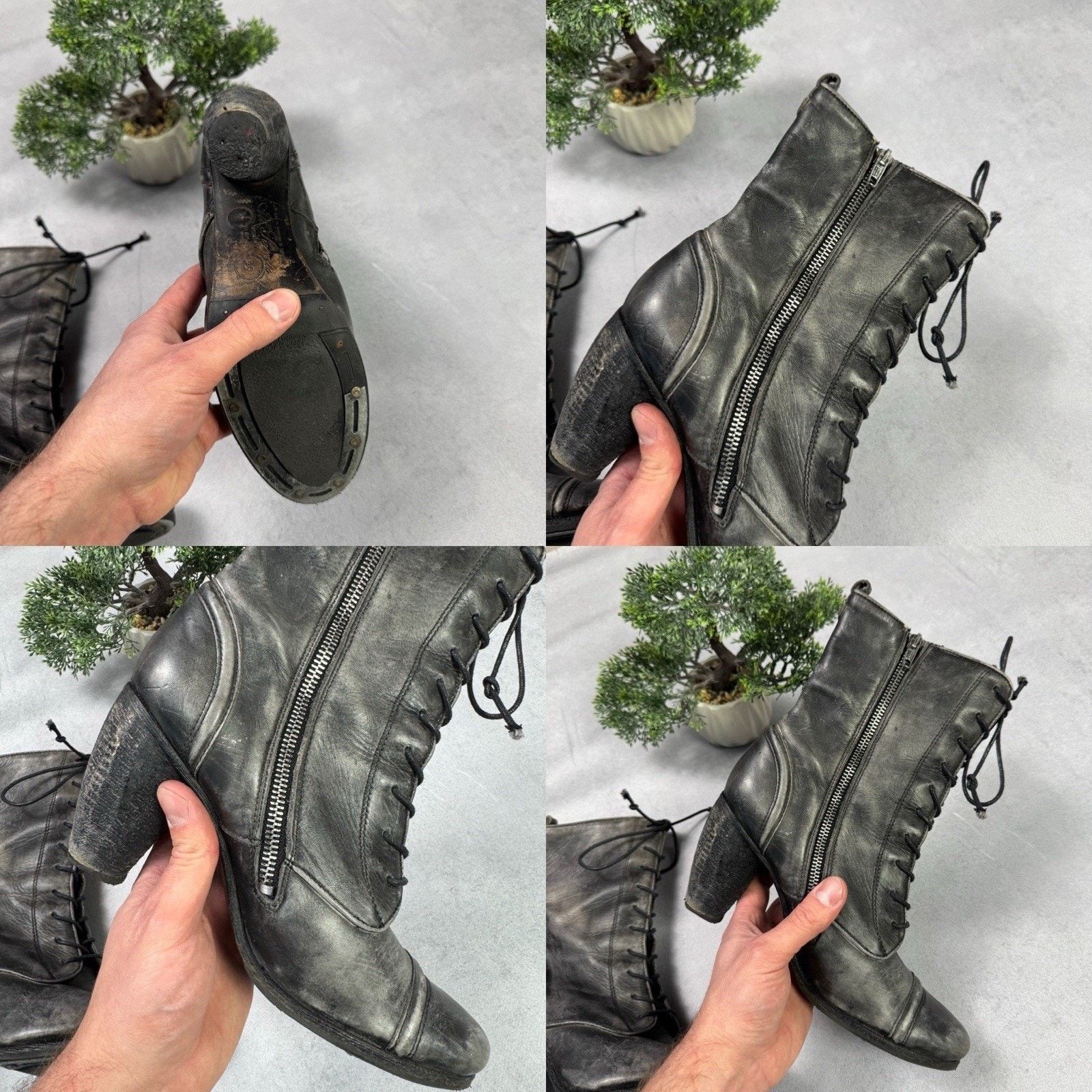 Allsaints All Saints Amarante Heel Distressed Leather Boots 39 US9 Size US 9 / IT 39 - 23 Thumbnail