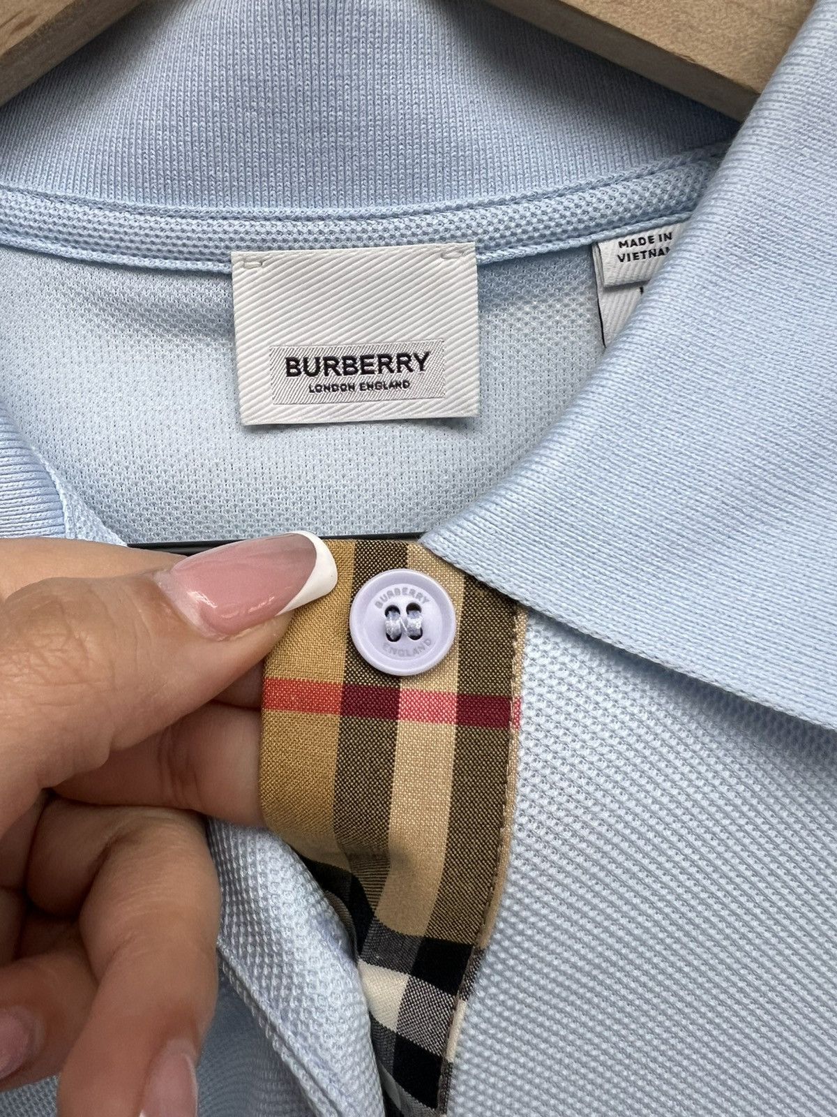 Burberry Burberry Baby Blue Polo Tee Size US L / EU 52-54 / 3 - 6 Thumbnail