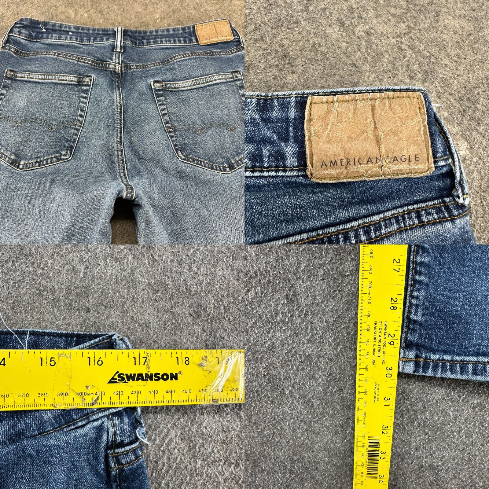 American Eagle Outfitters American Eagle Outfitters Jeans Mens 33x32 Blue Athletic Fit Medium Wash Airflex Plus Denim Straight 5-Pocket Zipper Pocket Mens Regular Size US 33 - 8 Thumbnail
