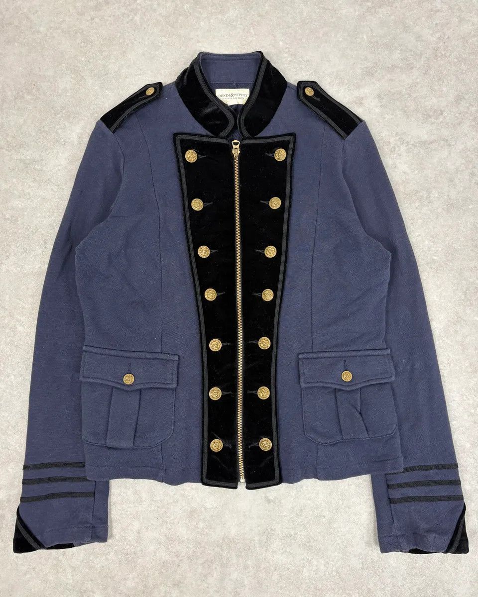 Polo Ralph Lauren 2010s Ralph Lauren Navy & Black Velvet Officer Jacket Size M / US 6-8 / IT 42-44 - 1 Thumbnail