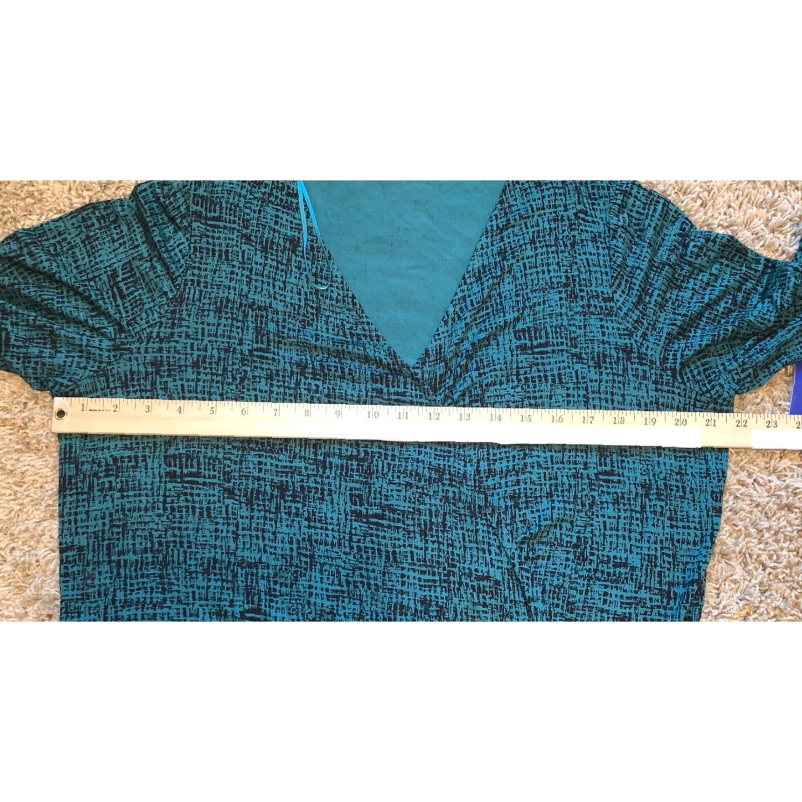 Apt. 9 Apt. 9 Blouse Shirt XL Long Sleeve V-Neck Wrap Style Multicolor Green Black NWT Size XL / US 12-14 / IT 48-50 - 5 Thumbnail