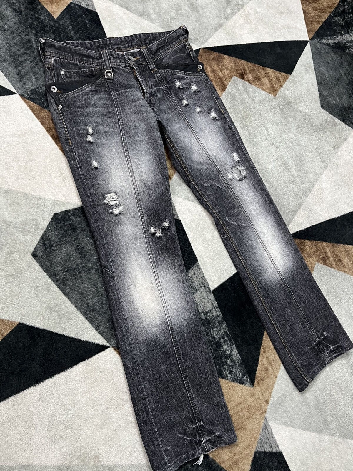 Other Y2K Hideaways Nicole Nfcm Flared Distress Punk Jeans Size US 31 - 7 Thumbnail