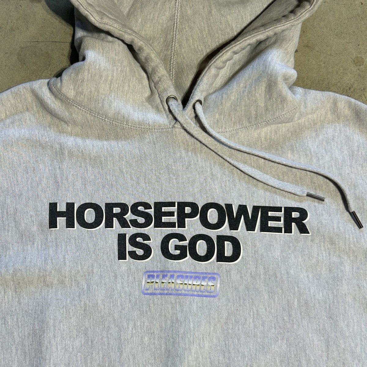 Pleasures Pleasures Horsepower is God Heavyweight Hoodie Gray XL Size US XL / EU 56 / 4 - 2 Thumbnail