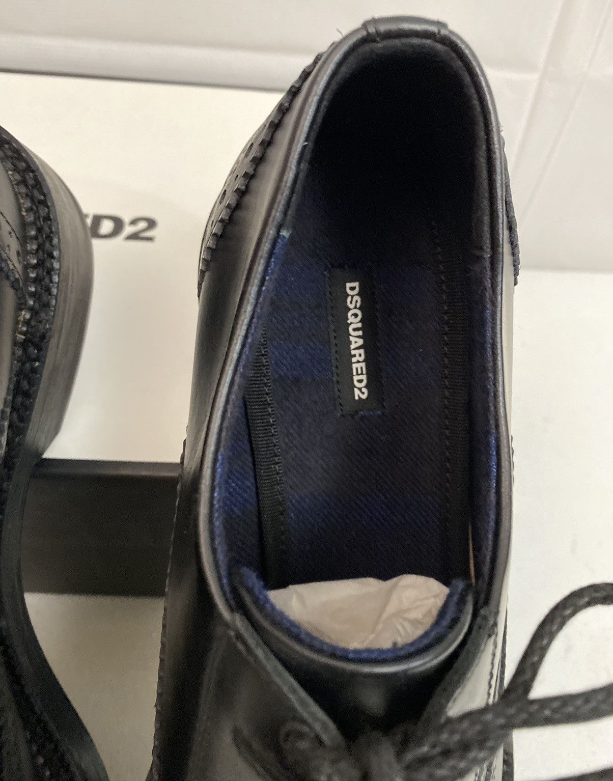 Dsquared2 Dsquared2 🇮🇹 Black Leather Wingtip Handmade Brogue 10 NEW Size US 10 / EU 43 - 12 Thumbnail