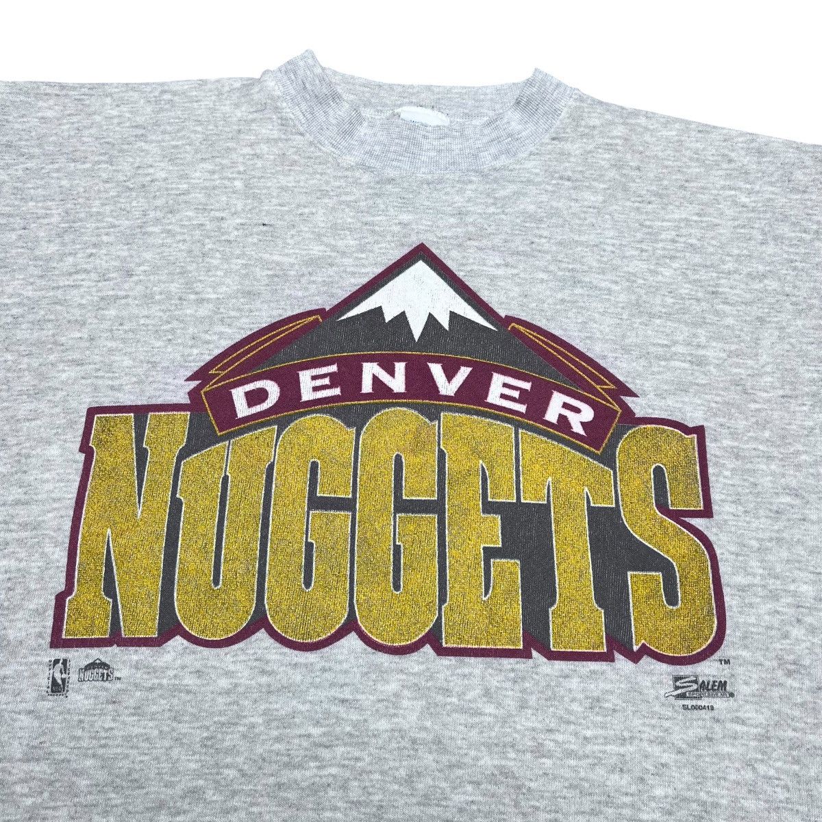 NBA × Salem Sportswear × Vintage 1990s NBA Denver Nuggets Logo Salem Sportswear Sweatshirt Size US L / EU 52-54 / 3 - 9 Thumbnail