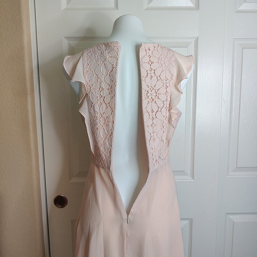Nanette Lepore Nanette Lepore floral lace ruffle chiffon dresss sz 4 Size S / US 4 / IT 40 - 5 Thumbnail