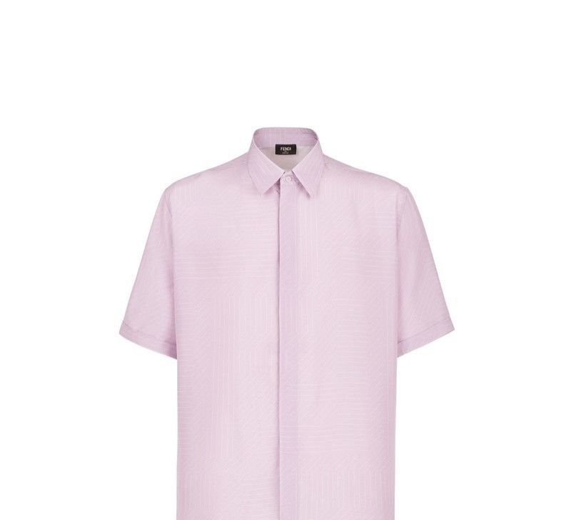 Fendi o1loc1c1024 Lavender Silk Shirt in Pink Size US L / EU 52-54 / 3 - 1 Thumbnail