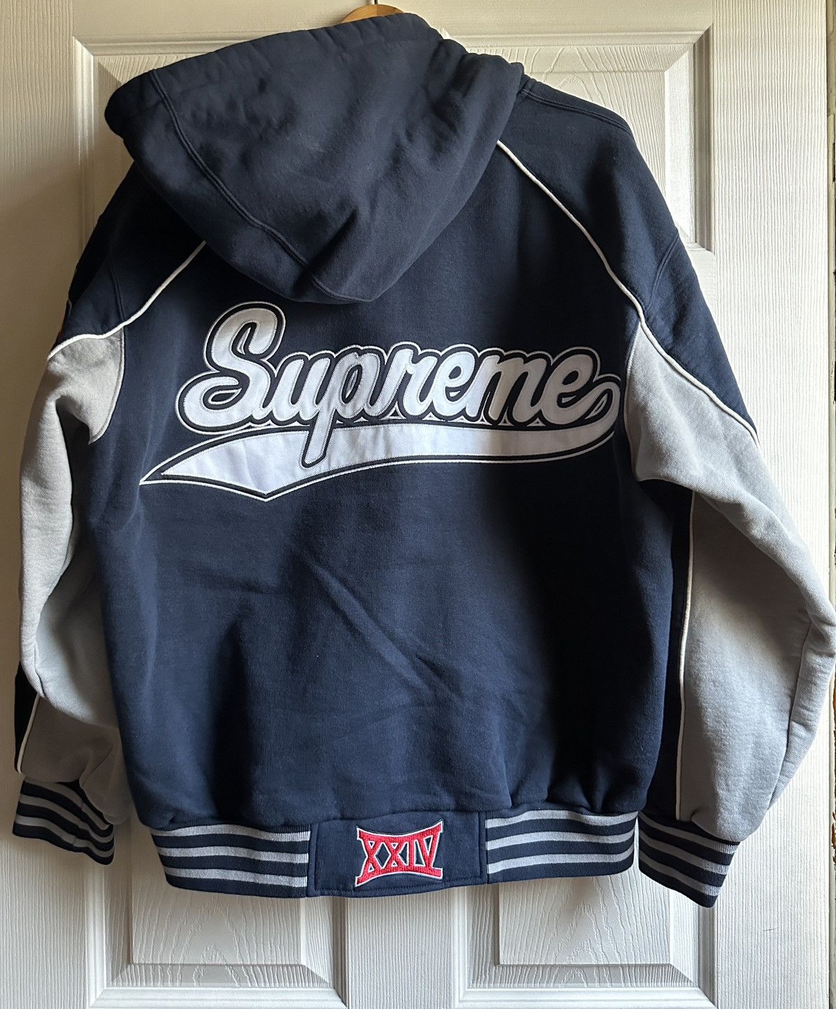 Supreme Supreme Playoffs Zip Up Hooded Sweatshirt Navy Size M NEW 