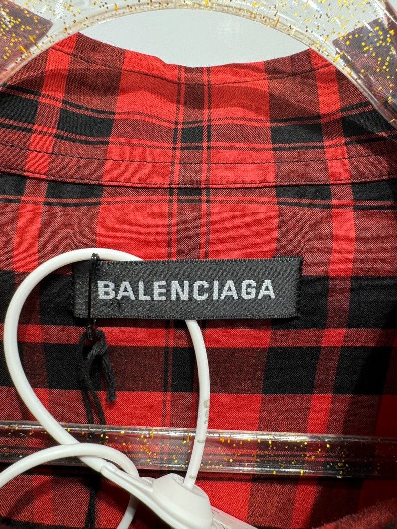 Balenciaga Balenciaga I Love Electronic Music Logo Plaid Shirt Size US XXS / EU 40 - 3 Thumbnail