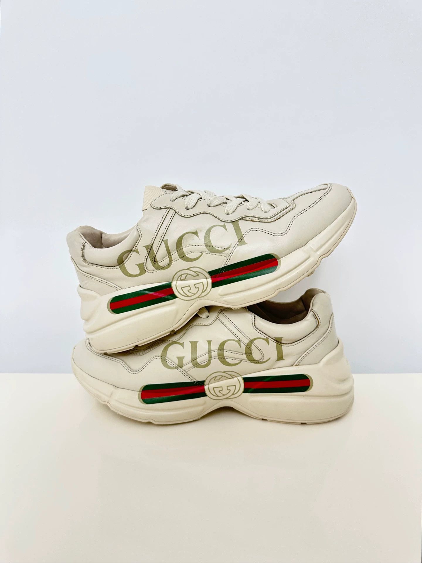 Gucci Gucci Rhyton dad shoe men's ivory white Size US 9 / EU 42 - 9 Thumbnail