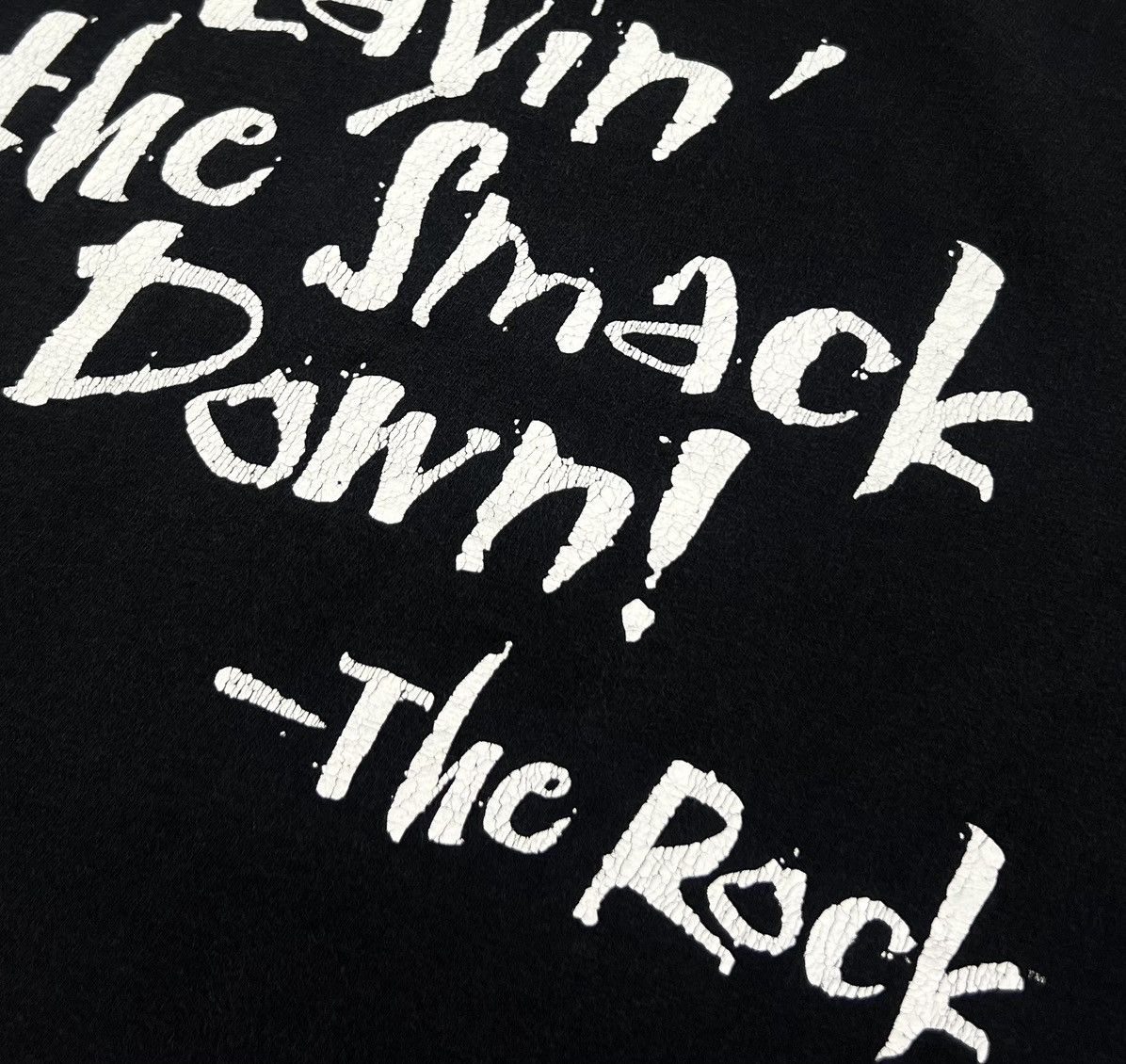 Vintage × WWE × WWF Vintage WWE WWF Wrestling 1998 T-Shirt The Rock Layin Size US M / EU 48-50 / 2 - 16 Thumbnail