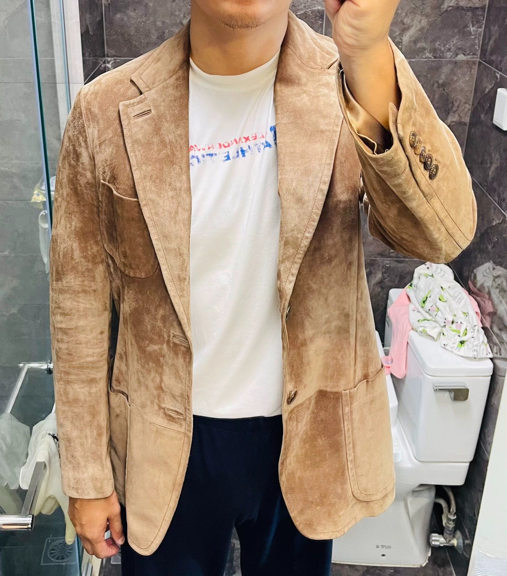 Gucci Gucci Khaki Italian Calfskin Suede Jacket 54 Rare Size US L / EU 52-54 / 3 - 2 Thumbnail