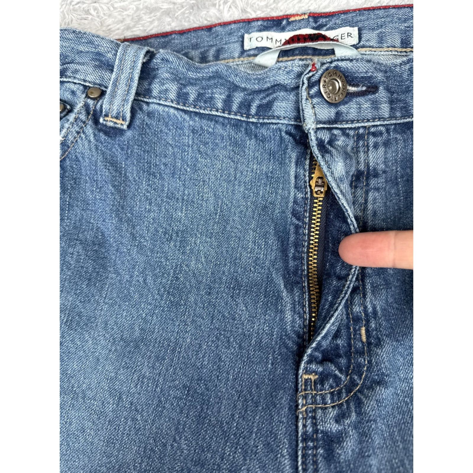 Tommy Hilfiger Tommy Hilfiger Jeans Womens 14 Boyfriend Blue Medium Wash High Rise Relaxed 34x33 Denim 5-Pocket Logo Size 36" / US 14 / IT 50 - 5 Thumbnail