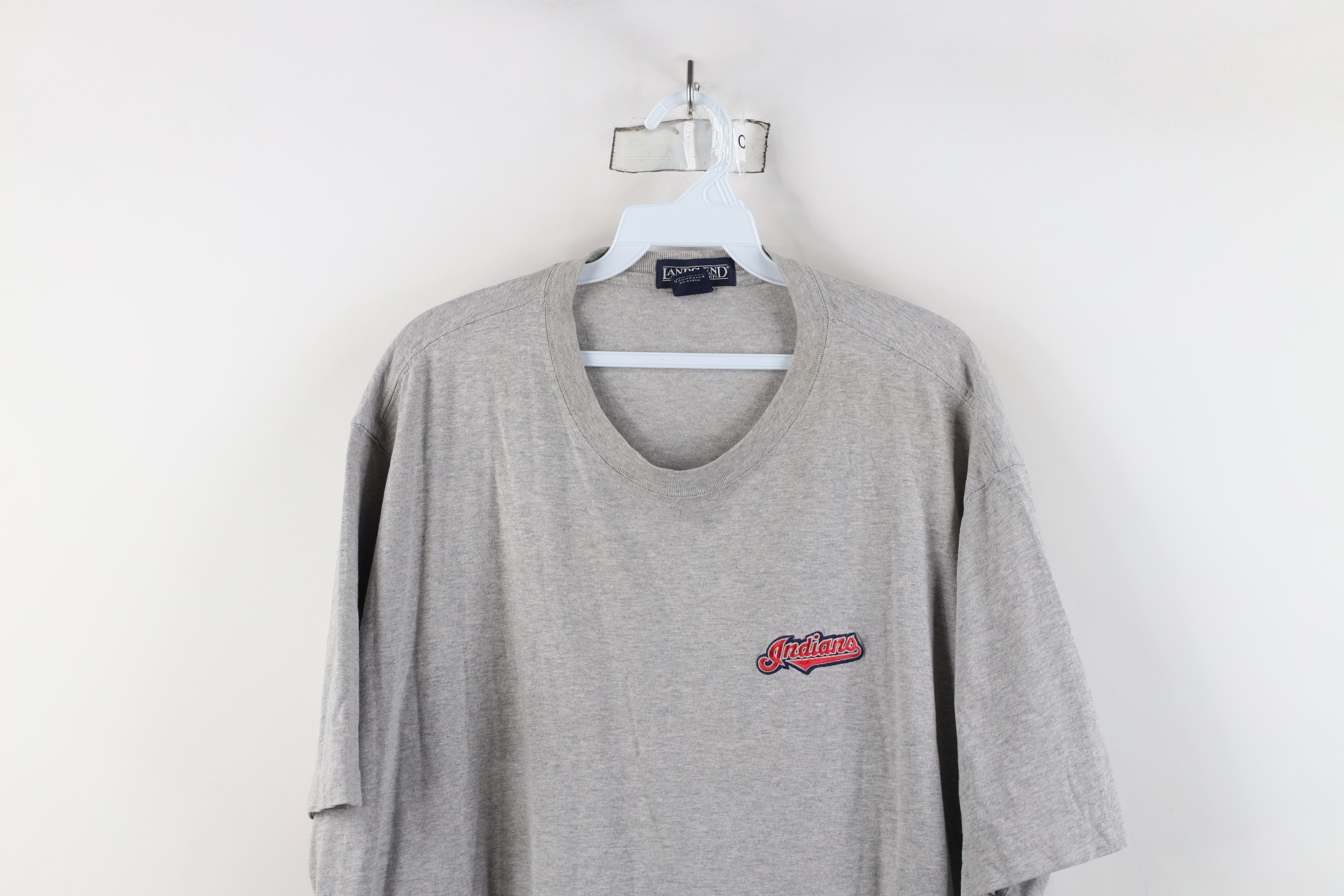 Lands' End × Vintage Vintage 90s Lands End Cleveland Indians Baseball T-Shirt Size US XL / EU 56 / 4 - 2 Thumbnail