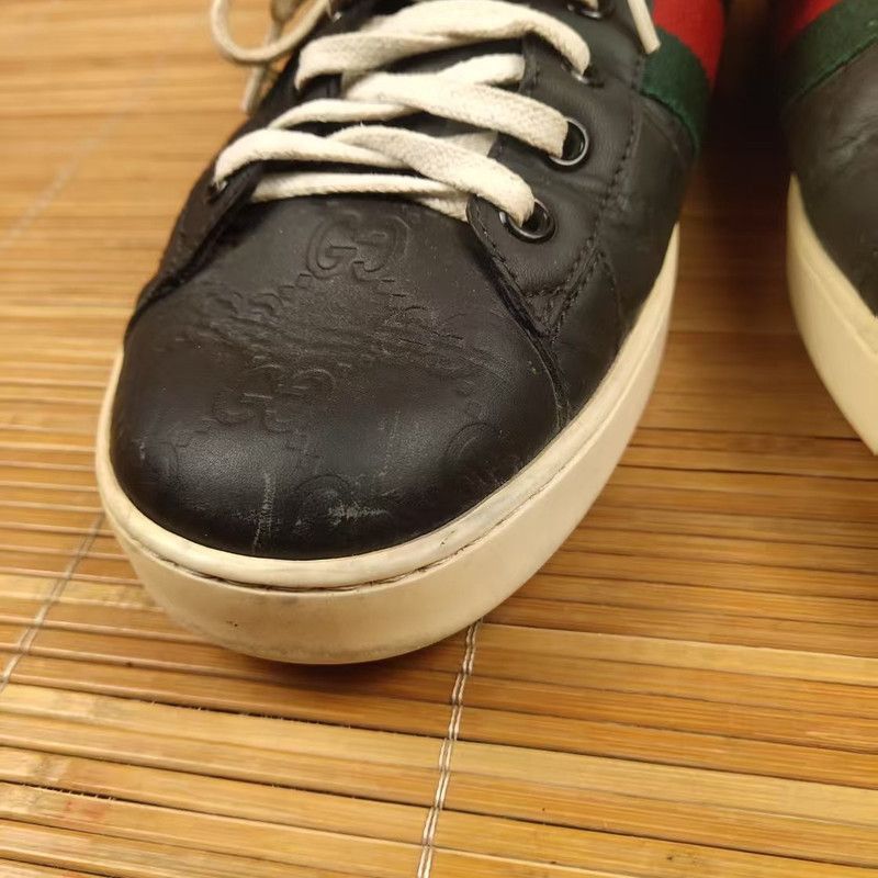 Gucci Gucci ACE Signature Black Casual Sneakers for Men Size US 9.5 / EU 42-43 - 9 Thumbnail