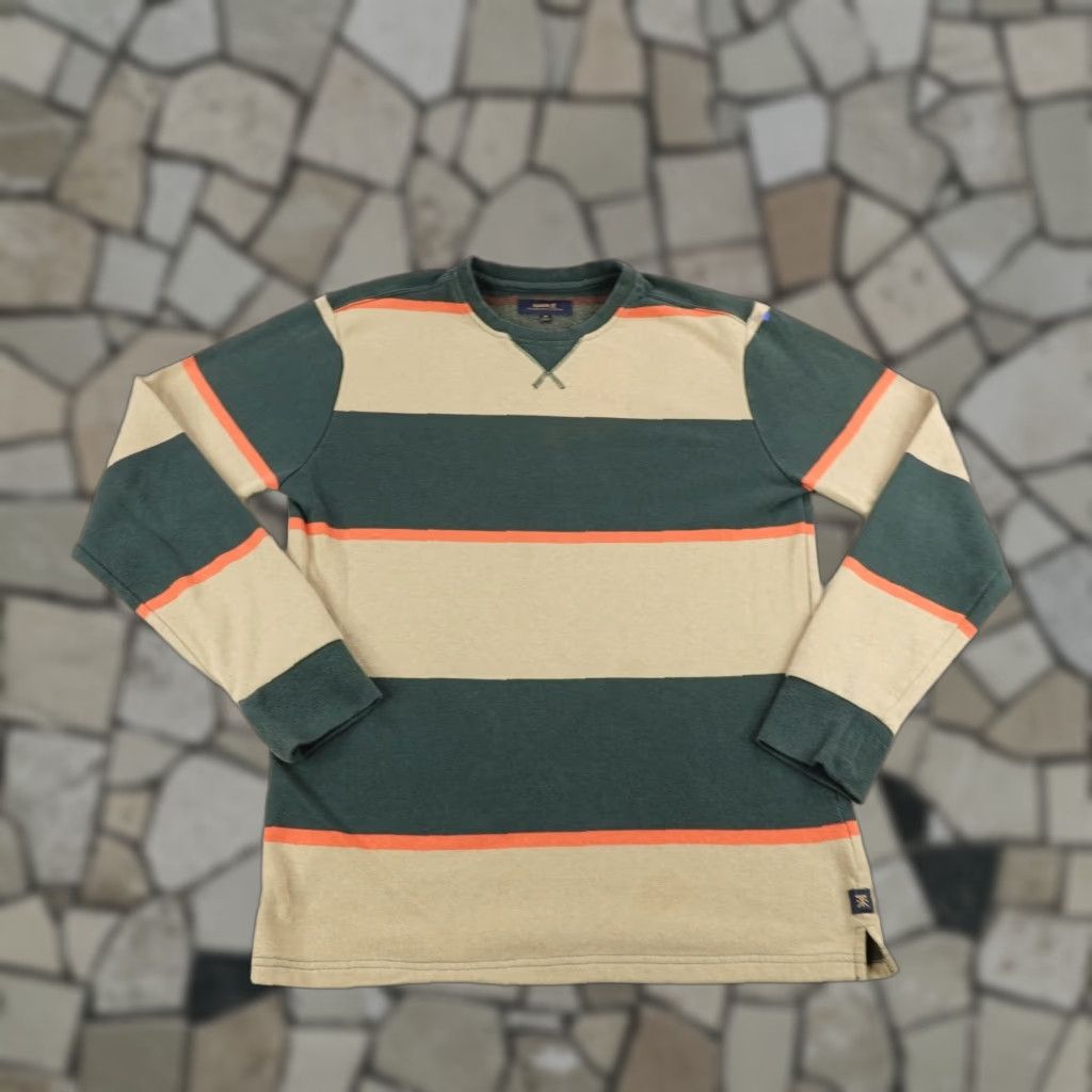 Roark Roark Sweatshirt Men Medium Green Beige Stripes Crewneck Pullover Sweater Bering Size US M / EU 48-50 / 2 - 1 Thumbnail
