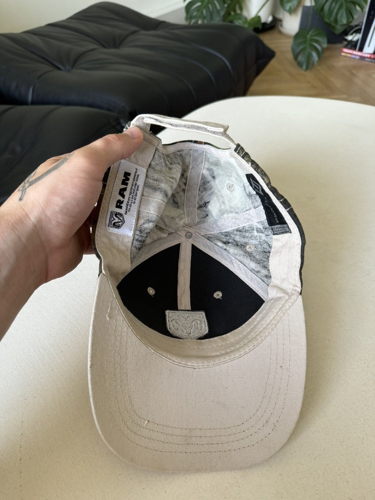 Vintage Dodge RAM Hat Mesh Camo Cap Hat Real Tree Racing Vintage Y2k Size ONE SIZE - 4 Thumbnail