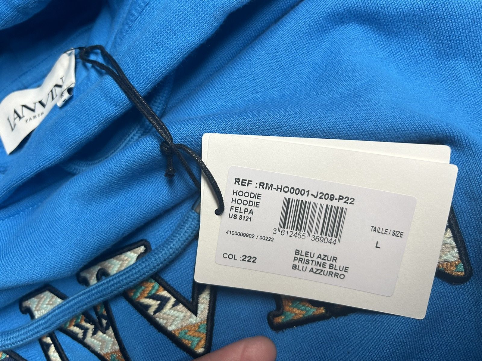 Lanvin Blue lanvin hoodie Size US L / EU 52-54 / 3 - 3 Thumbnail