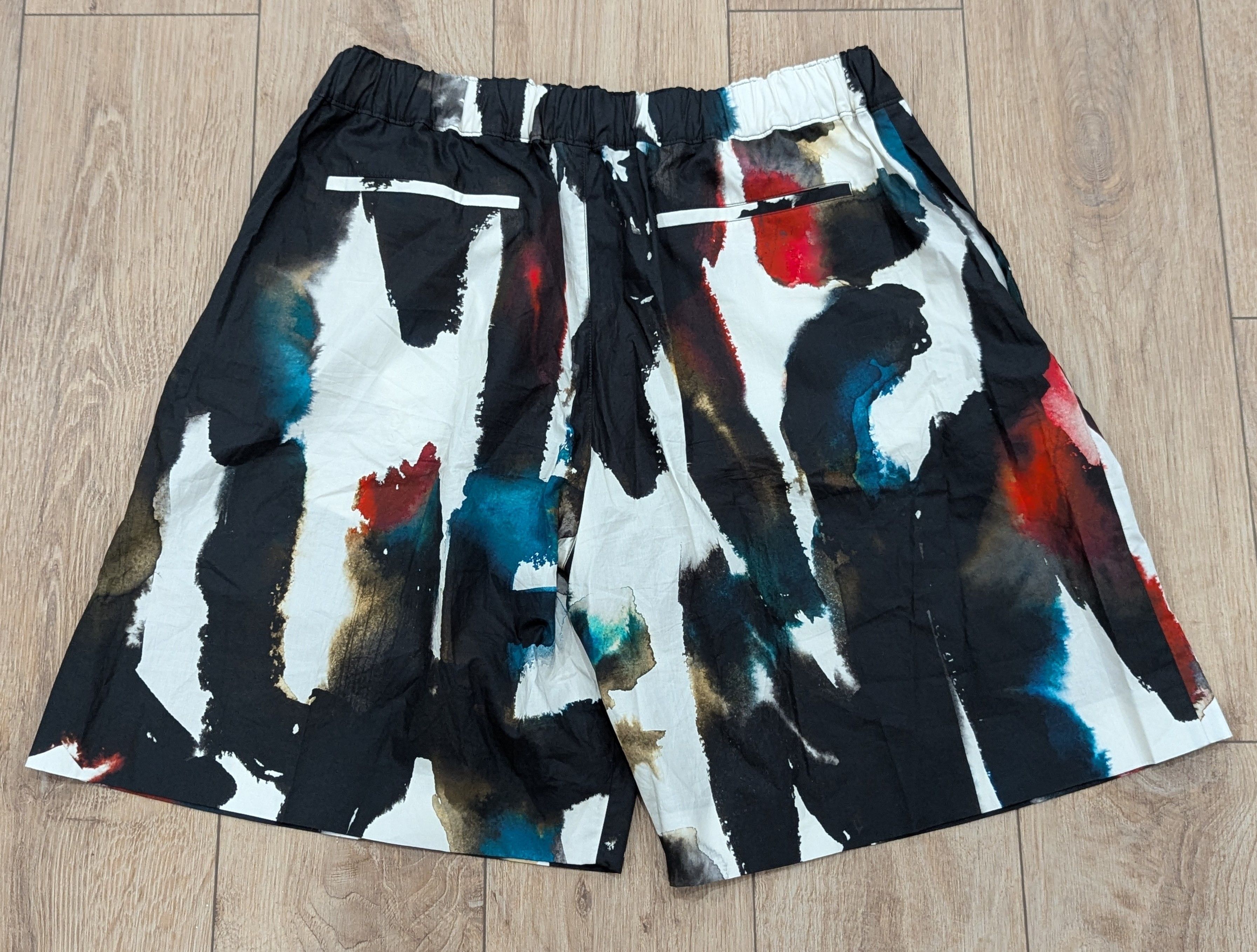 Alexander McQueen Alexander McQueen Watercolor Shorts Orange/Navy 54 US 38 Size US 38 / EU 54 - 2 Thumbnail