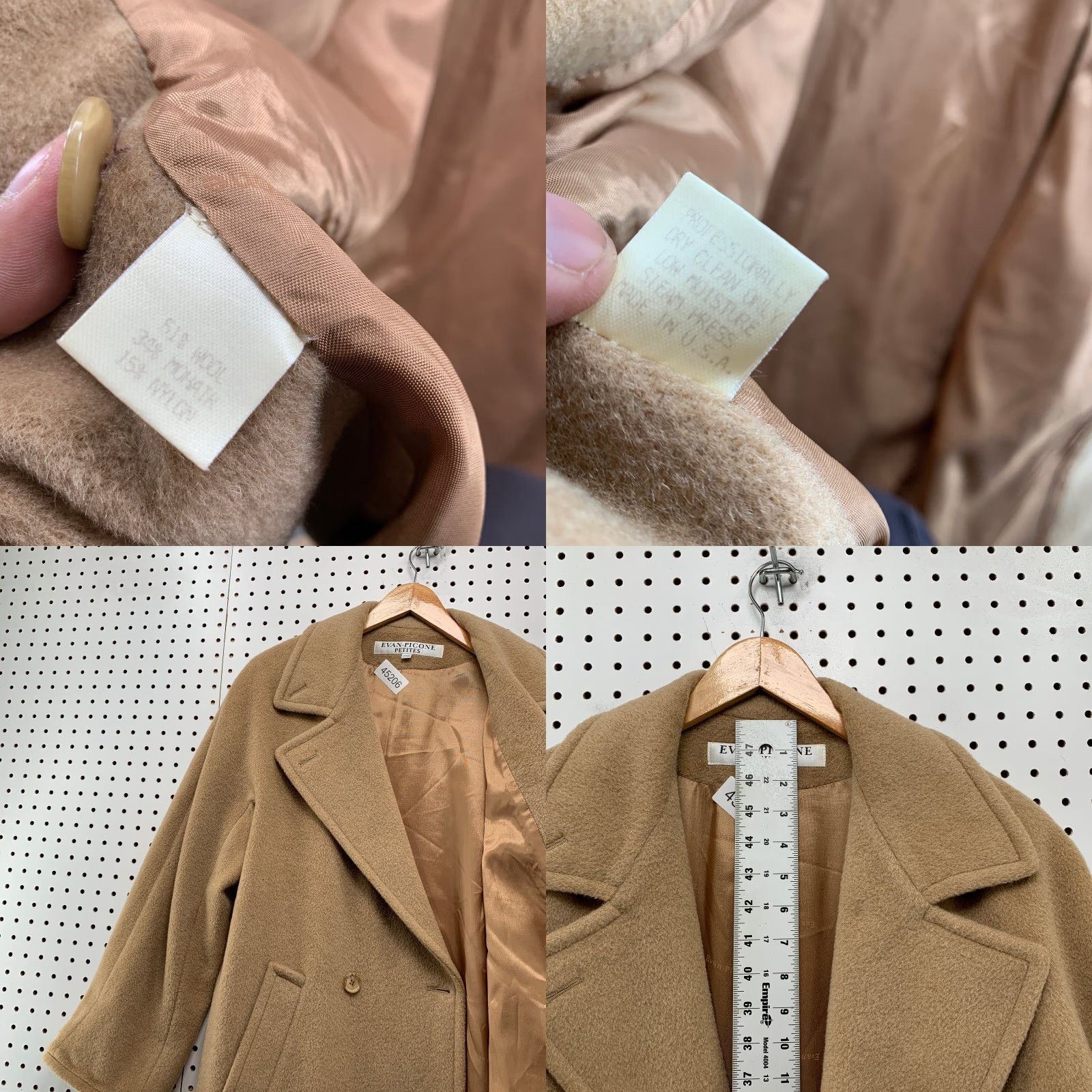 Evan Picone VINTAGE Evan Picone Wool Mohair Coat Womens Size 16 Petites Camel Beige Union USA Size XXL / US 16-18 / IT 52-54 - 8 Thumbnail