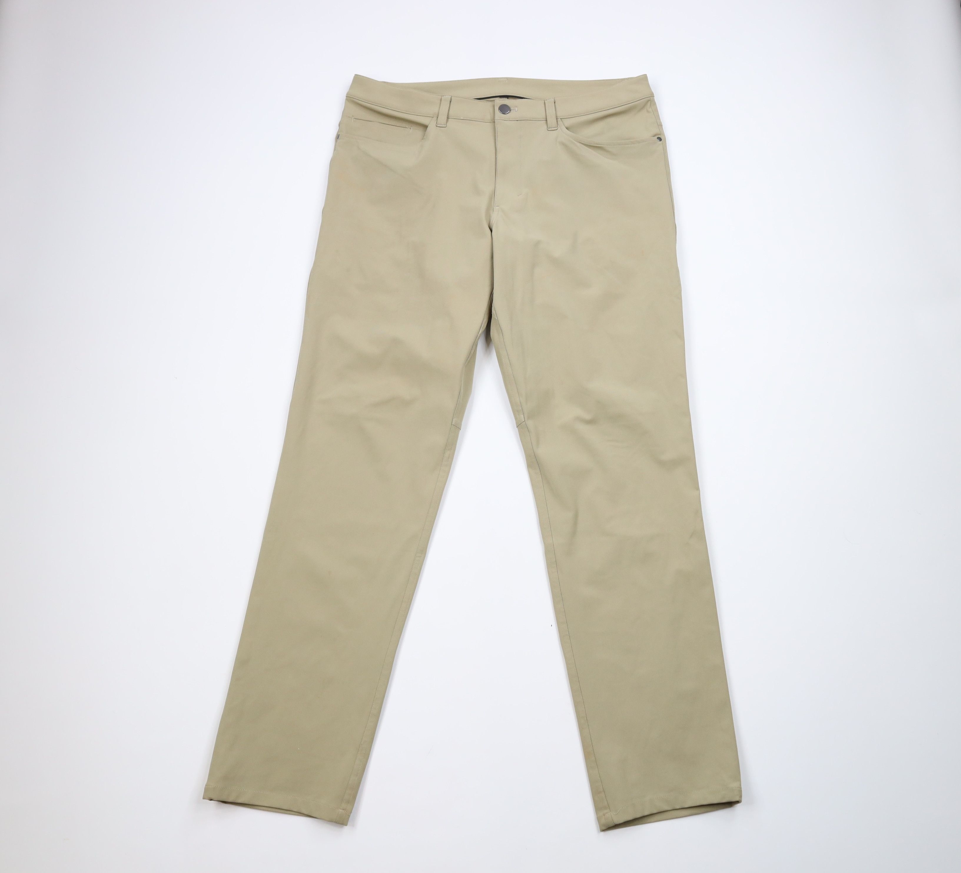 Lululemon × Vintage Lululemon Straight Leg ABC Chinos Chino Pants Khaki Tan Size US 34 / EU 50 - 1 Thumbnail
