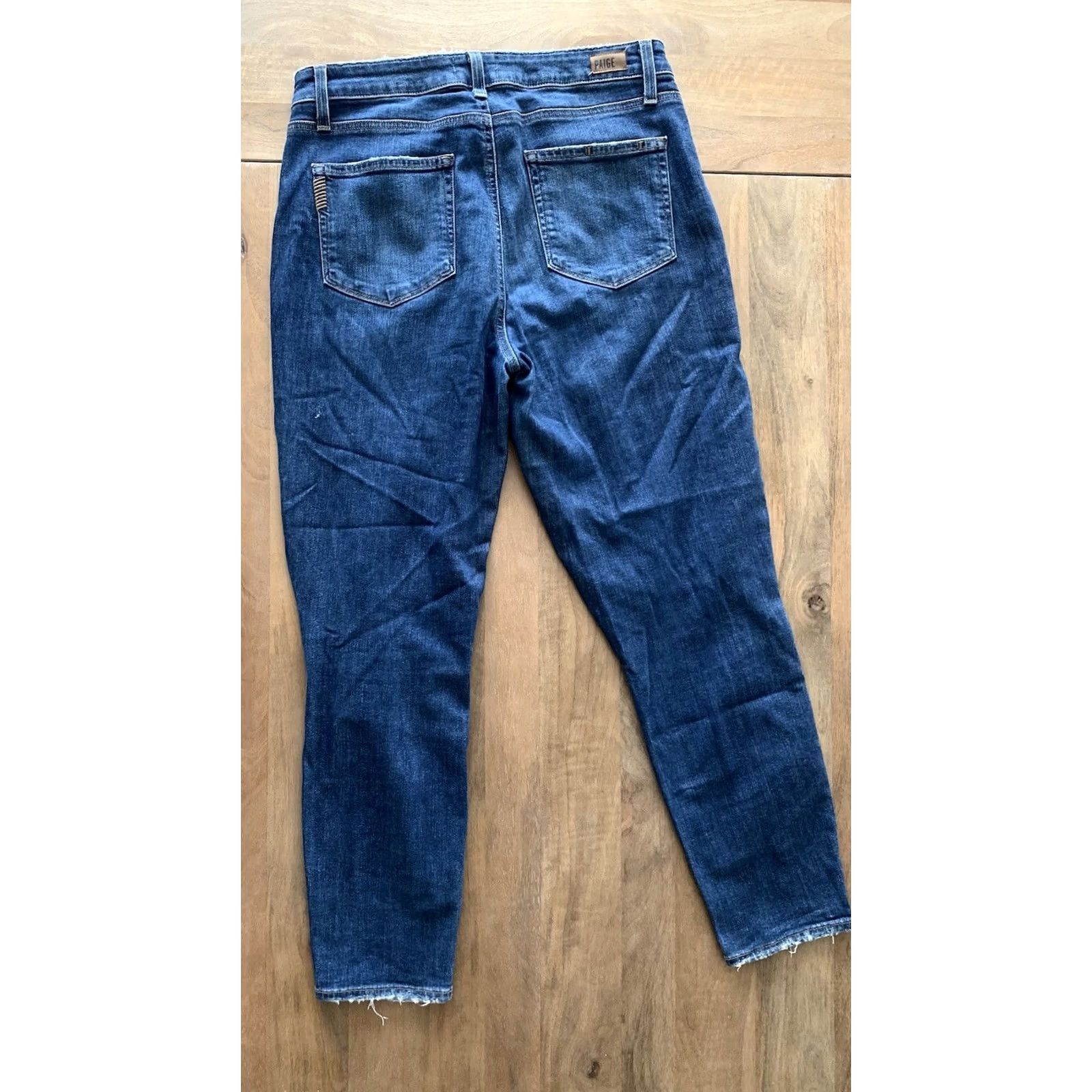 Paige Paige Jeans Womens Crop Denim Slim Distressed High Rise 30 Blue Pants 5-Pocket Neckt Logo USA Vintage No Size 30" / US 8 / IT 44 - 2 Thumbnail