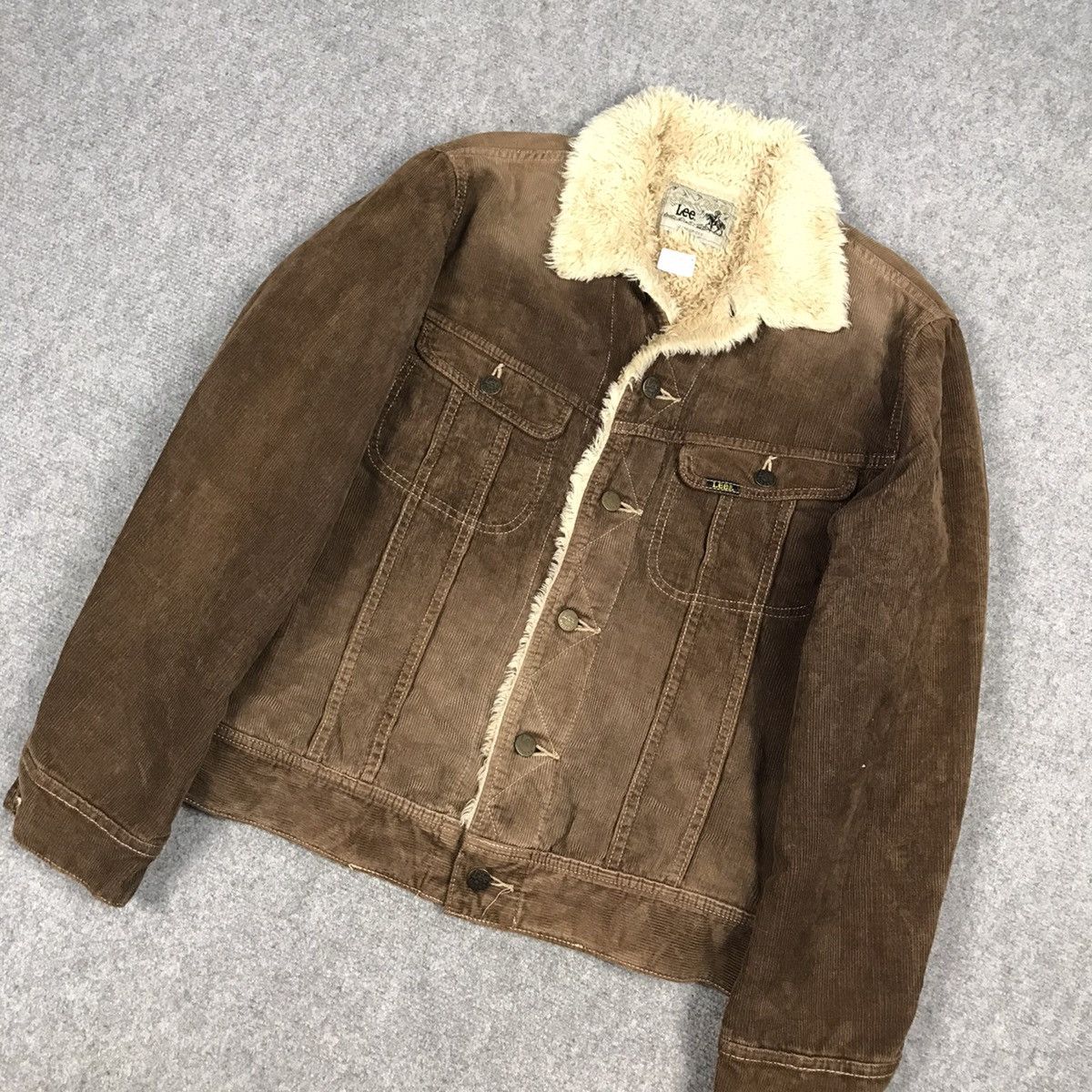 Japanese Brand × Lee LEE CORDUROY SHERPA BUTTON SUNFADED JACKET Size US S / EU 44-46 / 1 - 4 Thumbnail
