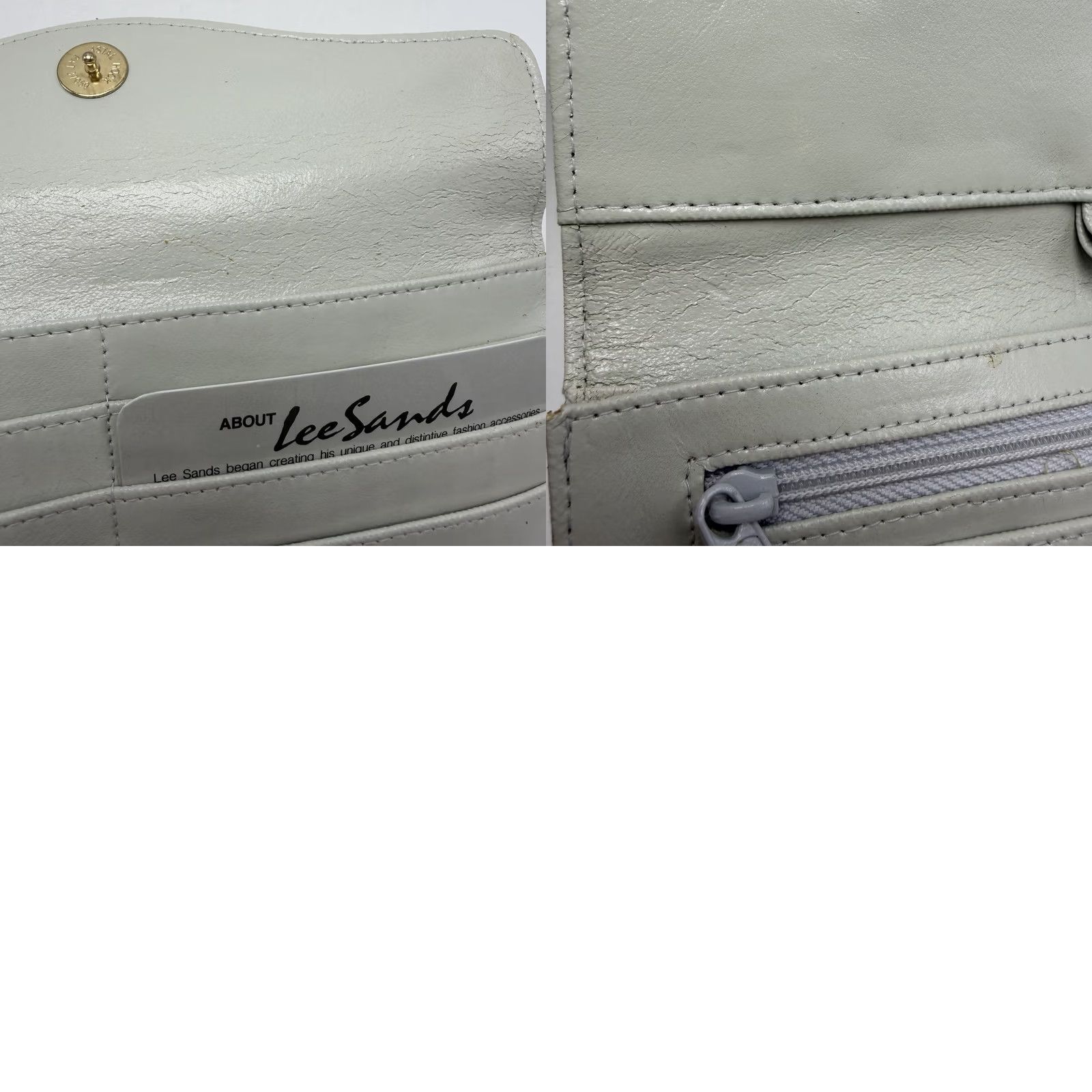 Skin VINTAGE Lee Sands Wallet Woman Ivory Eel Skin Tri Fold Credit Card Leather Folding Size ONE SIZE - 8 Thumbnail