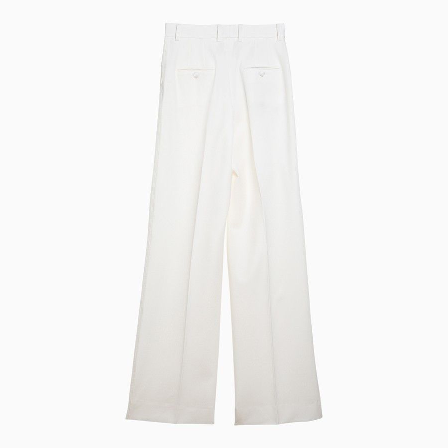 Dolce & Gabbana o1d2blof0824 Wool Trousers in White Size 28" / US 6 / IT 42 - 2 Thumbnail