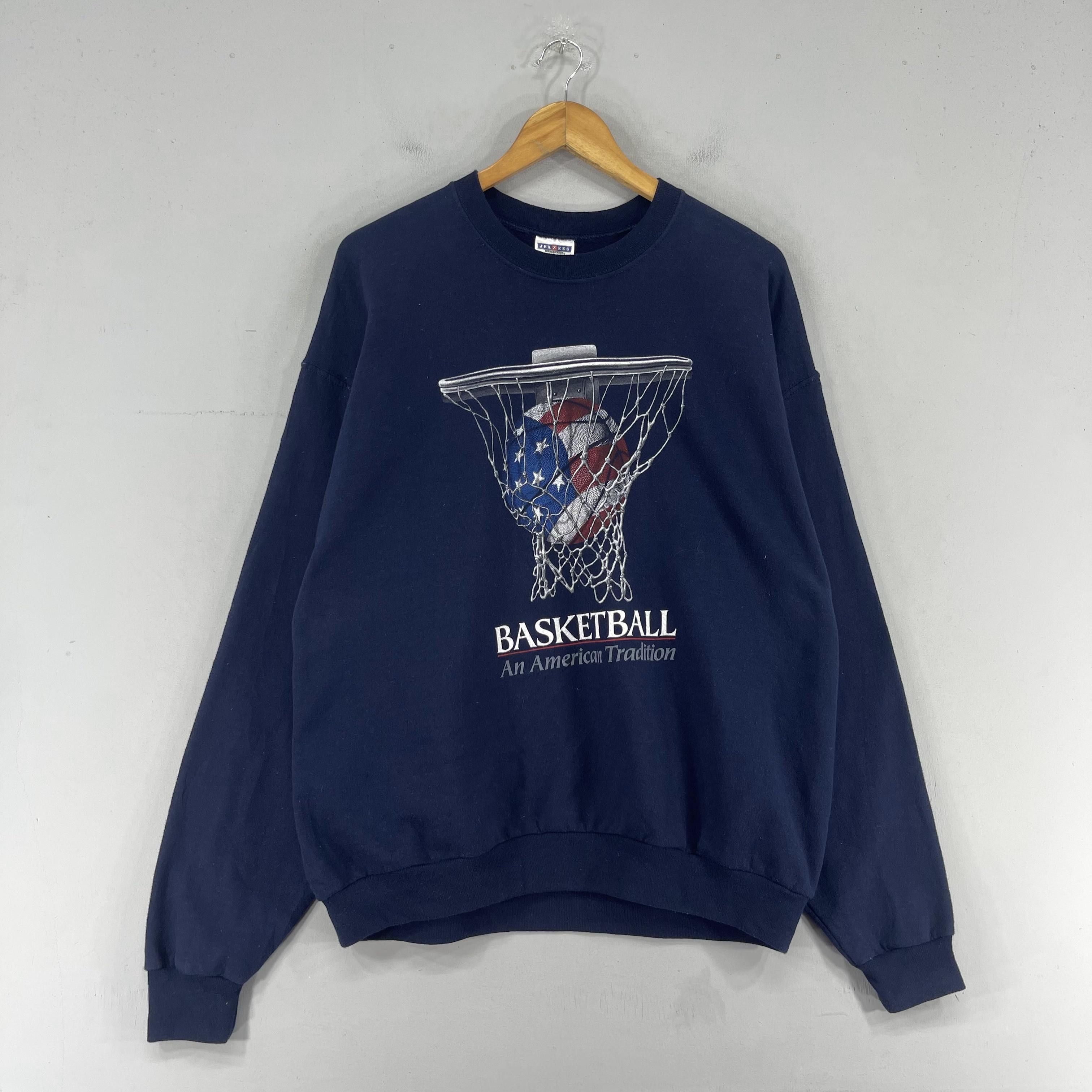 Jerzees × Vintage Vintage Basketball An American Tradition Printed Sweatshirt Size US L / EU 52-54 / 3 - 3 Thumbnail