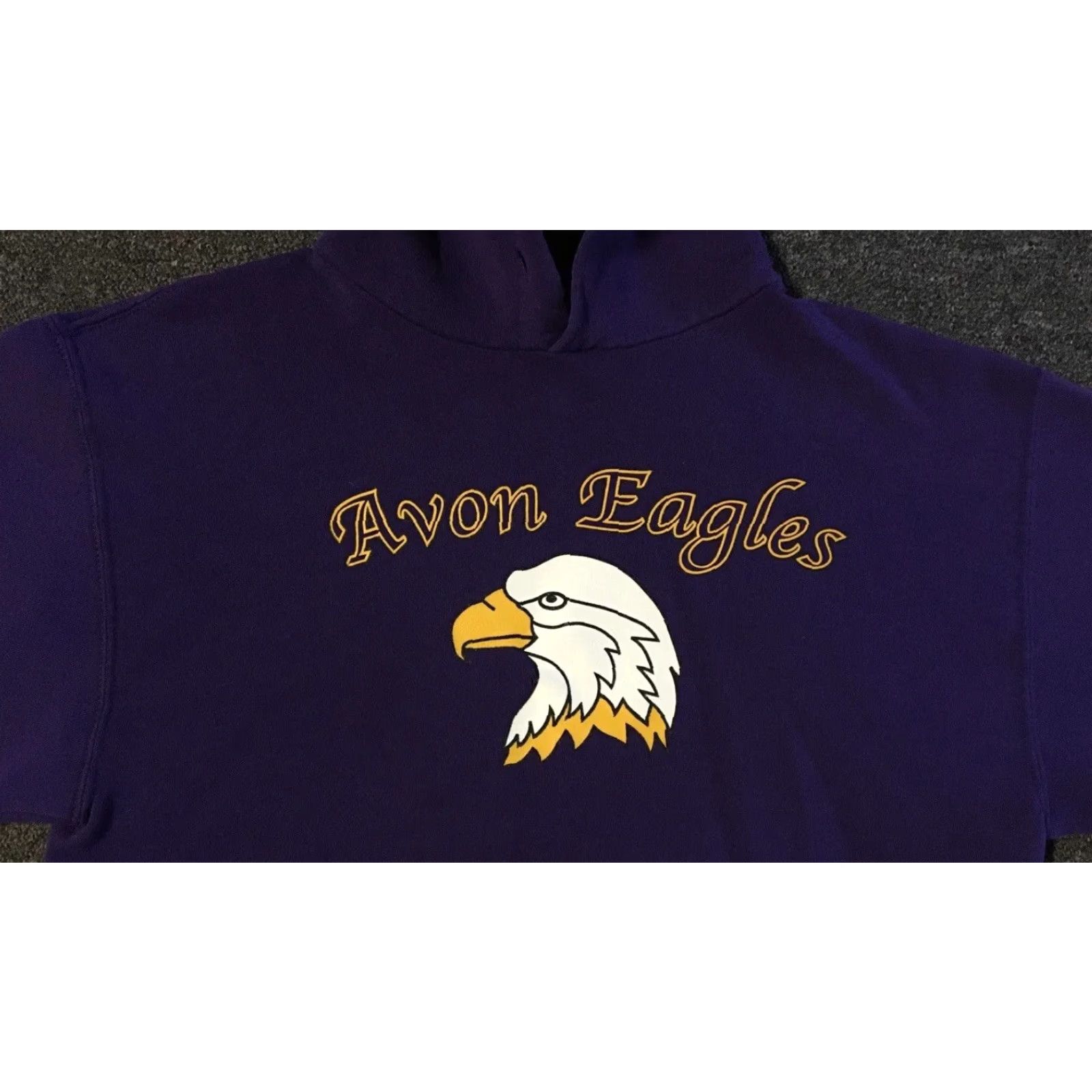 Russell Athletic VINTAGE Russell Athletic Avon Eagles Hoodie Shirt Mens S Purple 90s Army School Track Pullover Distressed Vintage (Bleach) Size US S / EU 44-46 / 1 - 5 Thumbnail