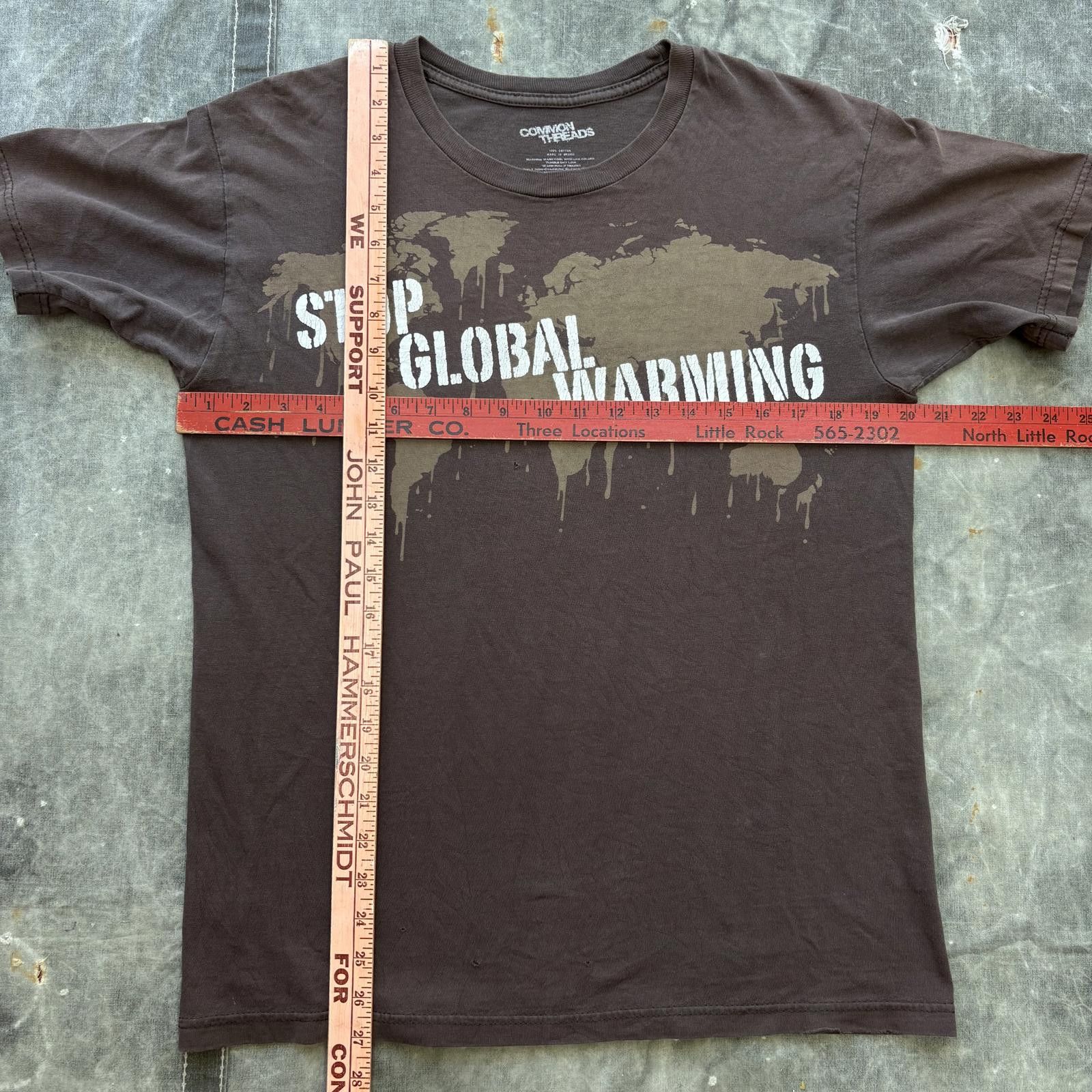 Vintage Vintage Y2K Chocolate Brown Stop Global Warming Grunge Shirt Size US M / EU 48-50 / 2 - 4 Thumbnail
