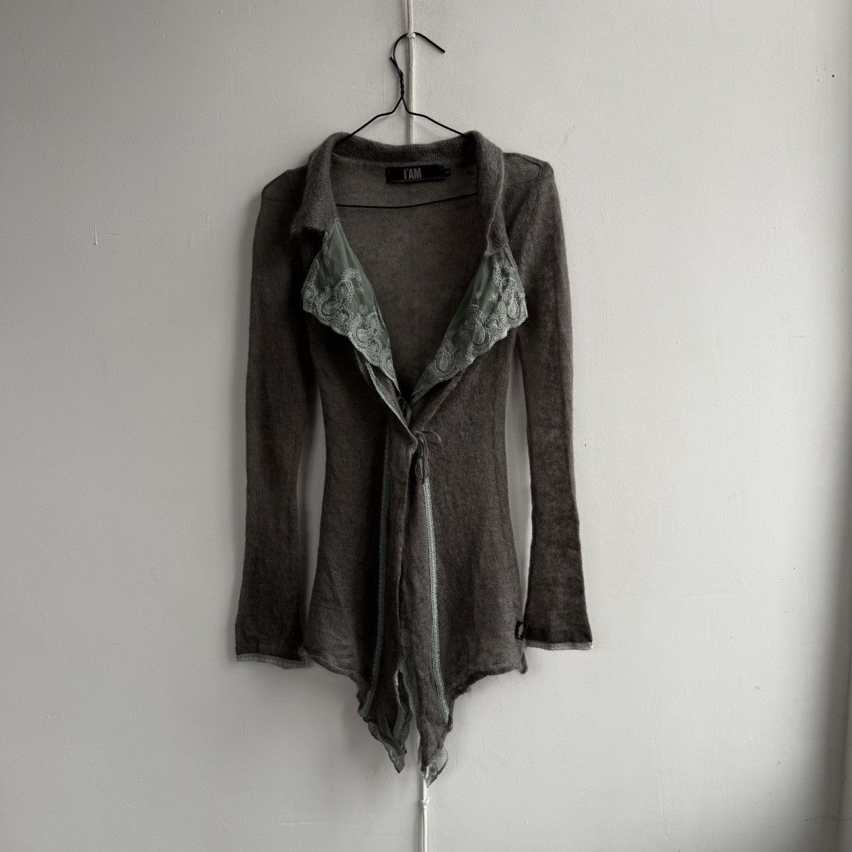 Japanese Brand IAM Mohair Grey Paisley Cardigan Size S / US 4 / IT 40 - 5 Thumbnail