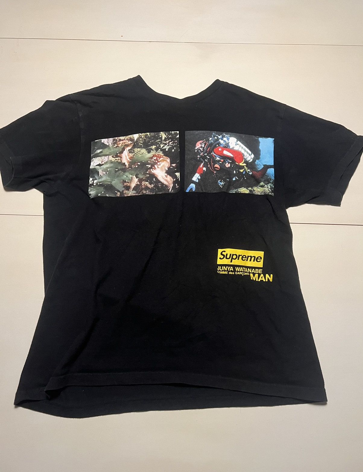 Comme des Garcons × Junya Watanabe × Supreme Supreme x JUNYA WATANABE CDG MAN  Nature Tee Black FW21 | Grailed