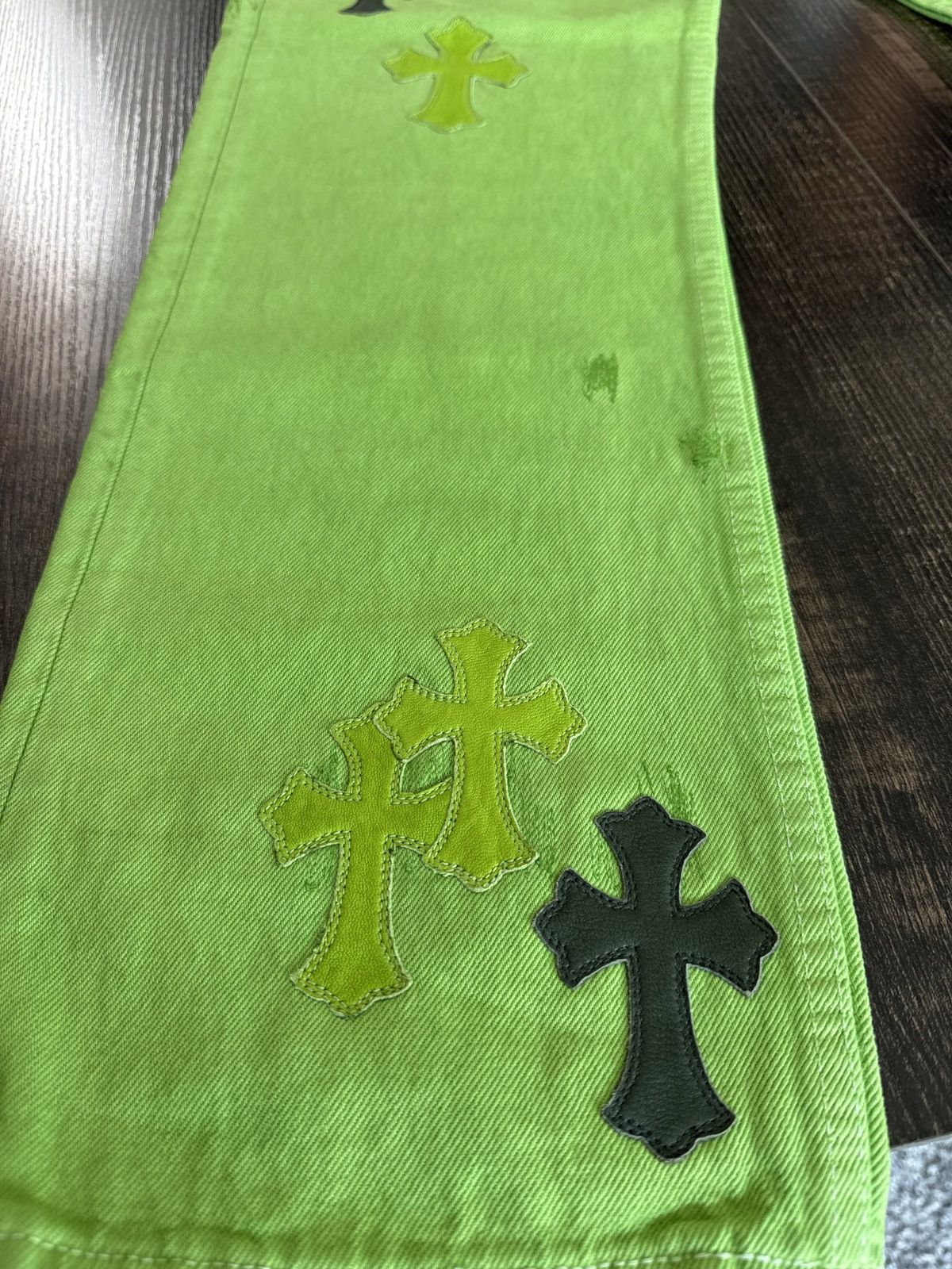 Chrome Hearts Chrome Hearts Slime Green Jeans Size US 34 / EU 50 - 13 Thumbnail