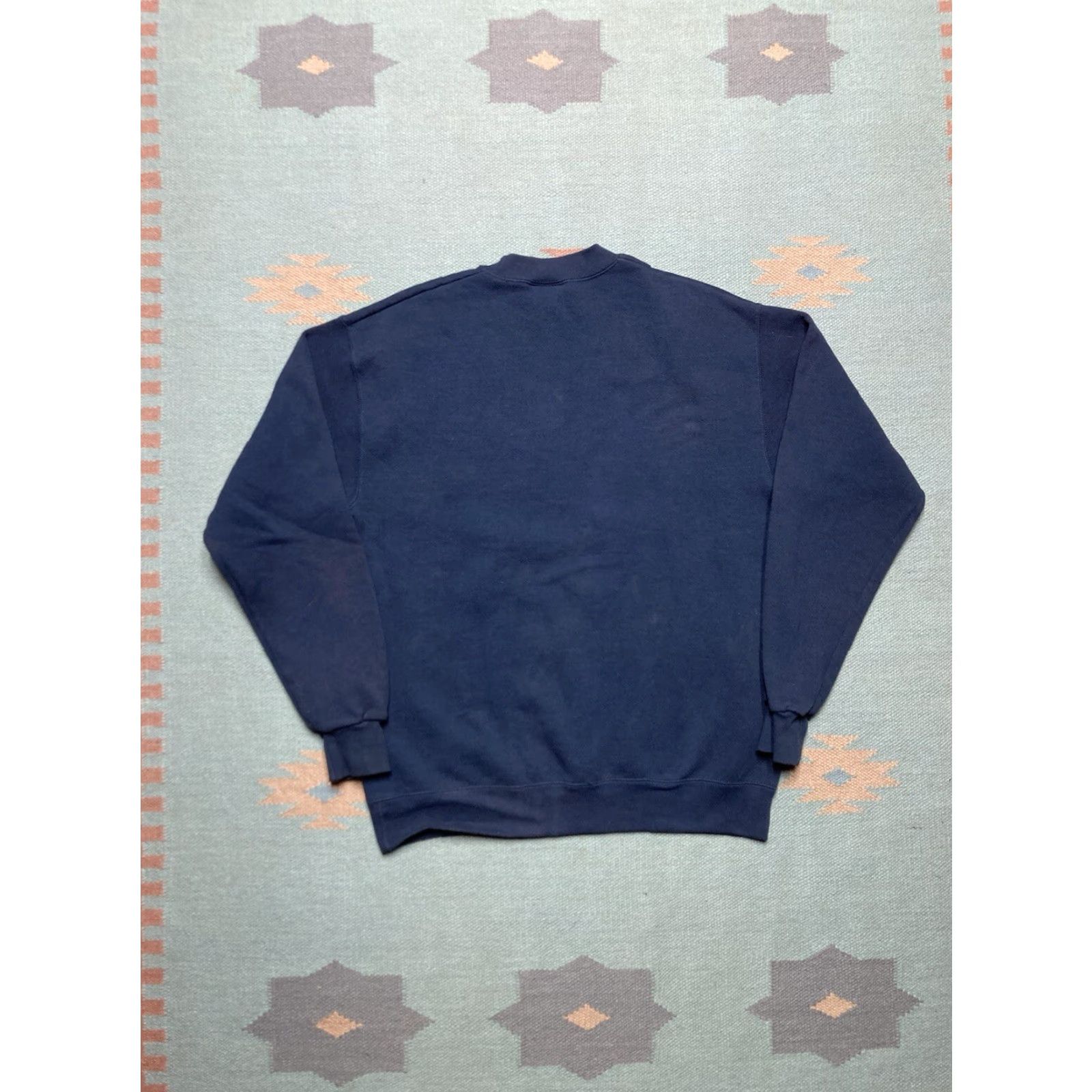 Lee VINTAGE 1980s 90s Crewneck Sweatshirt Blank Navy Blue Lee Heavyweight Large Mens Blue 90s Pullover Size US L / EU 52-54 / 3 - 6 Thumbnail