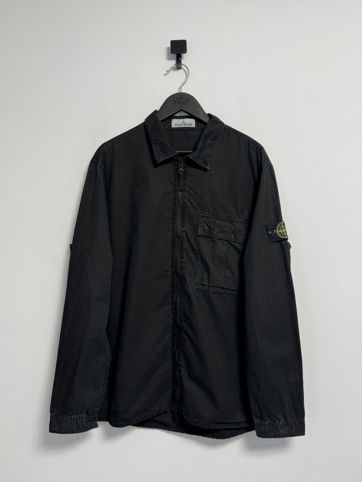 Stone Island Stone Island Vintage Overshirt Jacket Black Full Zip Compass Size US XXL / EU 58 / 5 - 1 Thumbnail