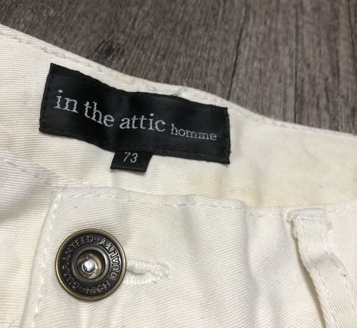 In The Attic × Japanese Brand In The Attic Homme White Slim Fit Distressed Jeans Size US 29 - 20 Thumbnail