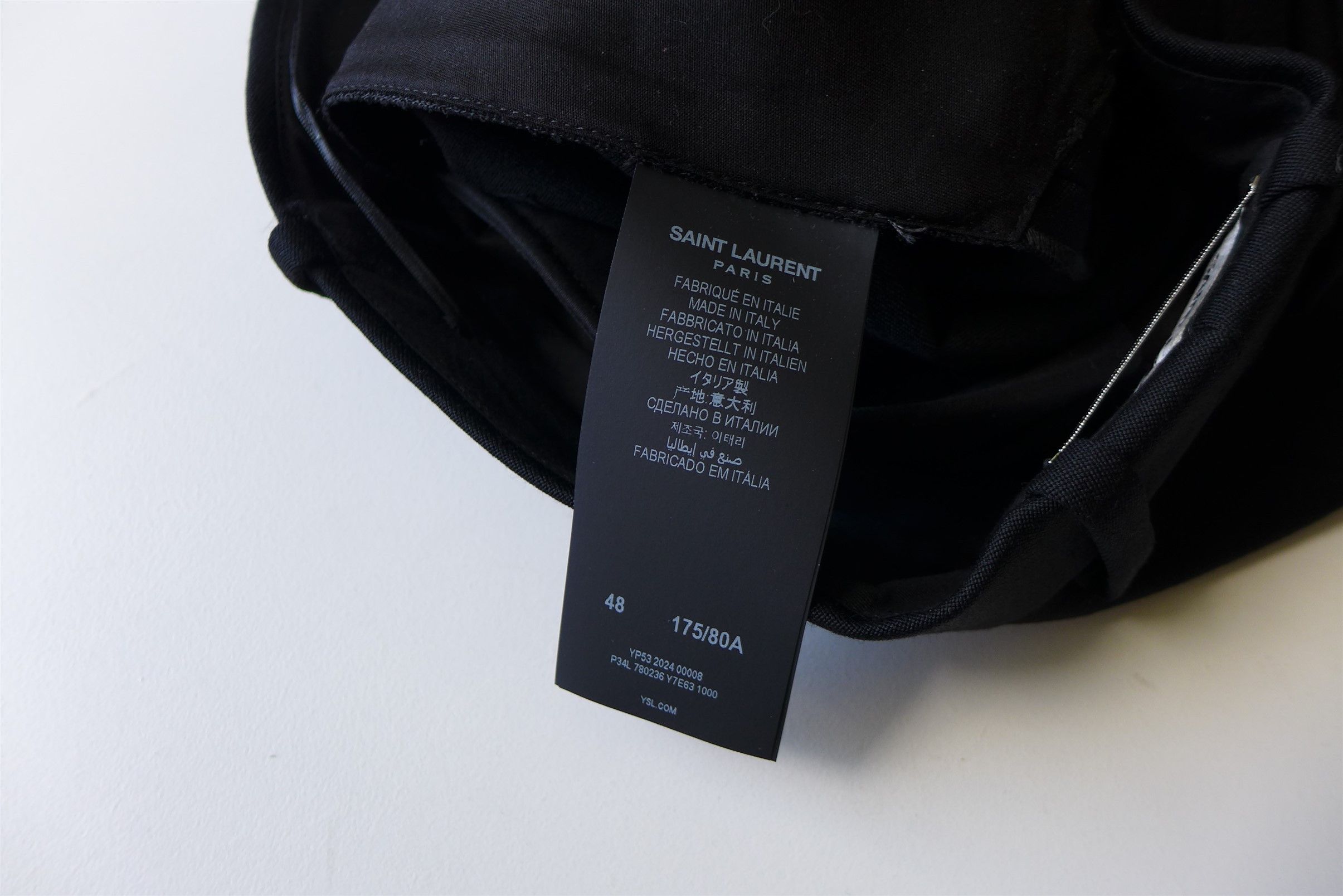 Saint Laurent Paris Saint Laurent Relaxed Fit Tuxedo Trousers - Black Wool Size US 34 / EU 50 - 15 Thumbnail