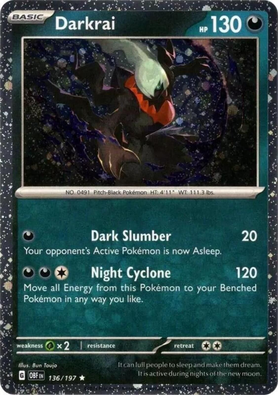 Pokemon Darkrai Scarlet & Violet: Obsidian Flames Size ONE SIZE - 1 Thumbnail