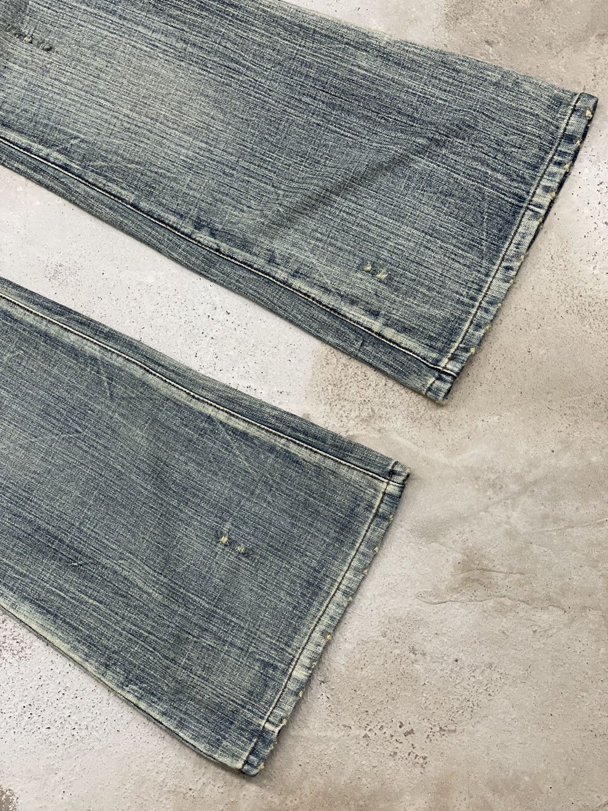 If Six Was Nine × Japanese Brand Still Mud Light Wash High Rise Flare Distressed Style Pants Size US 30 / EU 46 - 5 Thumbnail